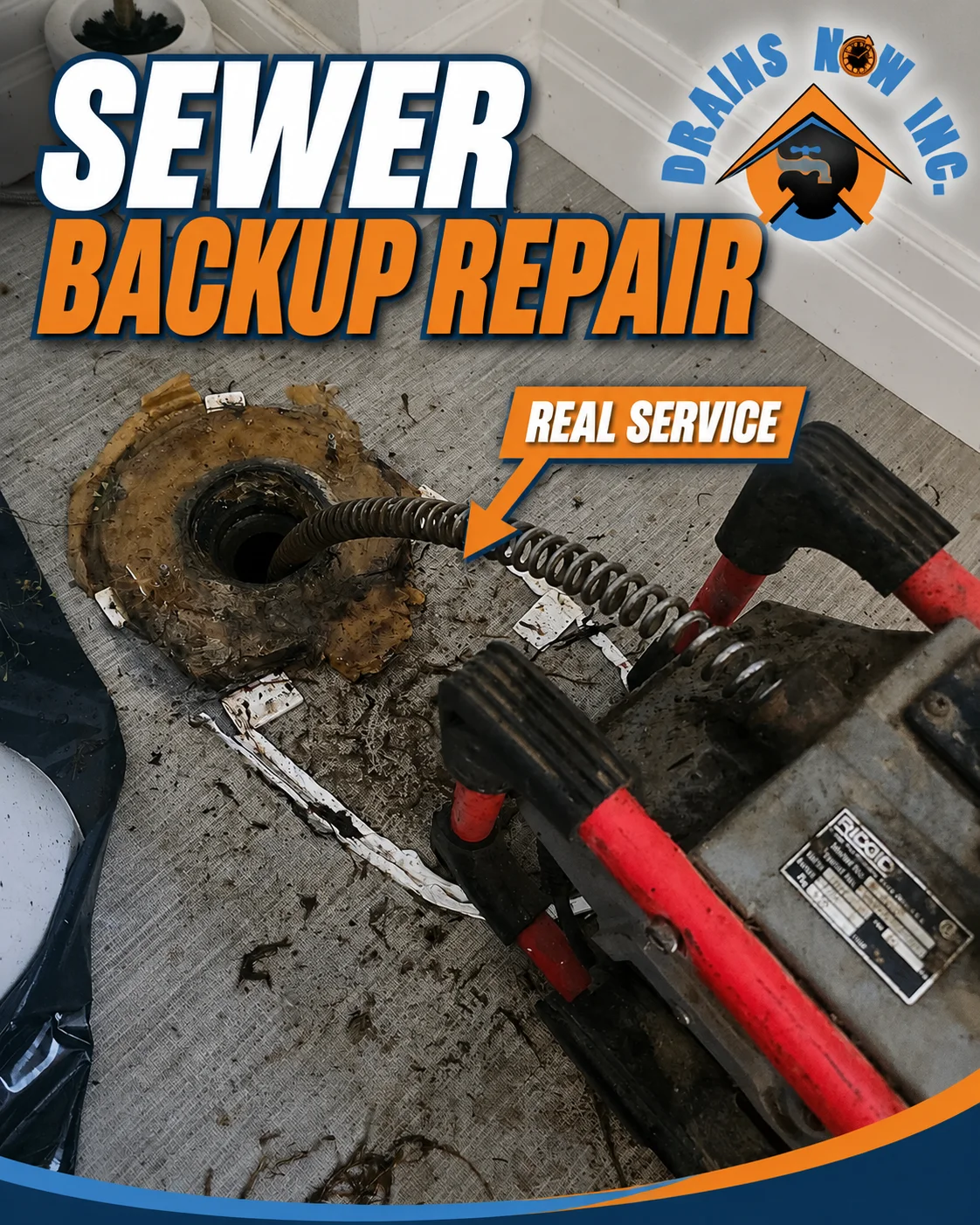 Drains Now Inc. providing sewer backup repair in Brantford, Ontario