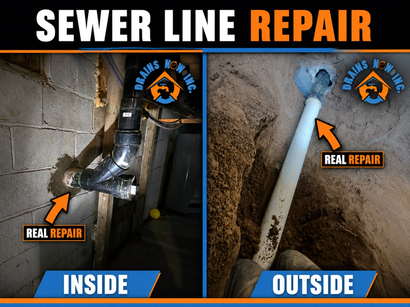 Drains Now Inc. providing sewer line repair in Brantford, Ontario