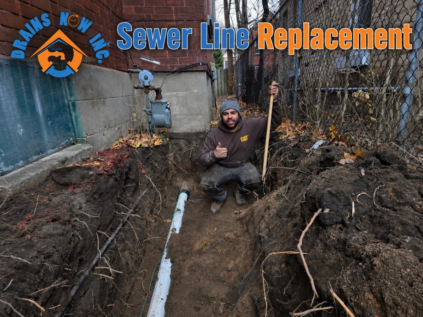 Drains Now Inc. providing sewer line replacement in Brantford, Ontario