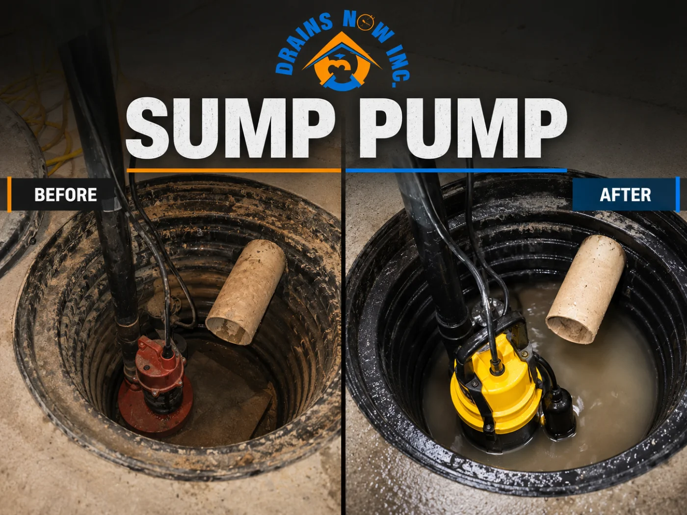 Drains Now Inc. providing sump pump installation in Brantford, Ontario